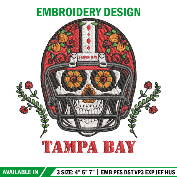 Skull Helmet Tampa Bay Buccaneers embroidery design, Buccaneers embroidery, NFL embroidery, logo sport embroidery..jpg