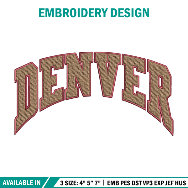 University of Denver logo embroidery design, NCAA embroidery, Embroidery design,Logo sport embroidery,Sport embroidery.jpg