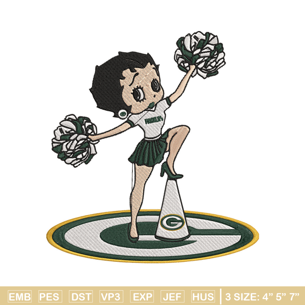 Cheer Betty Boop Green Bay Packers embroidery design, Green Bay Packers embroidery, NFL embroidery, sport embroidery..jpg