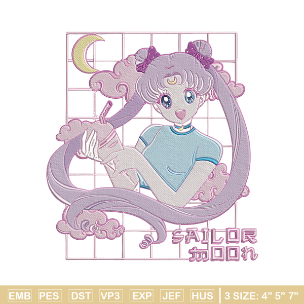 Chibi moon Embroidery Design, Sailor moon Embroidery, Embroidery File, Anime Embroidery, Anime shirt, Digital download.jpg