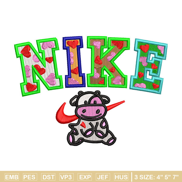 Cow color x nike embroidery design, Cow embroidery, Nike design, Embroidery shirt, Embroidery file, Digital download.jpg