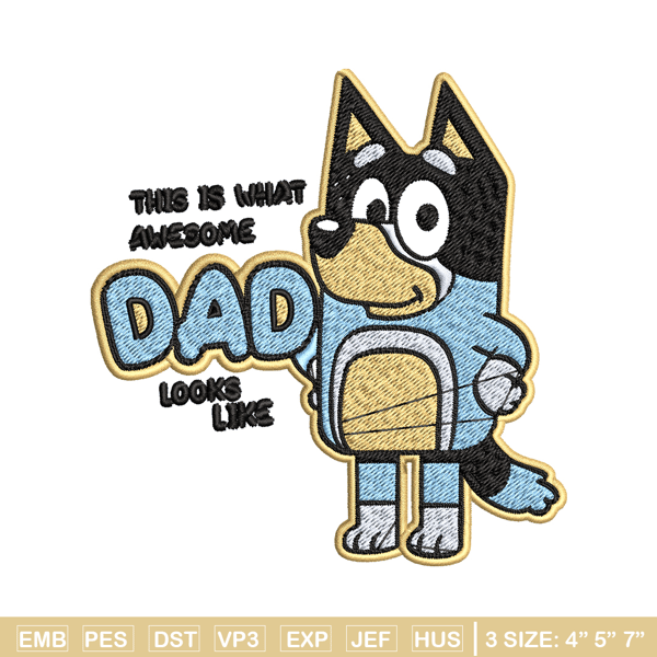 Dad bluey Embroidery, bluey Embroidery, Embroidery File, cartoon shirt, cartoon design, logo shirt, Digital download..jpg