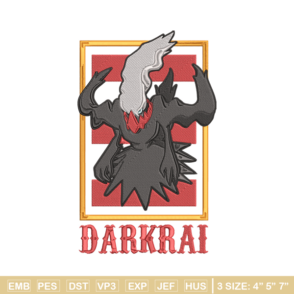 Darkrai poster Embroidery Design, Pokemon Embroidery, Embroidery File, Anime Embroidery, Anime shirt, Digital download.jpg