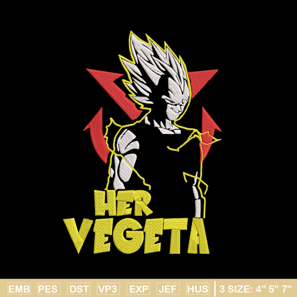 Her Vegeta Embroidery Design, Dragonball Embroidery, Embroidery File, Anime Embroidery, Anime shirt, Digital download.jpg