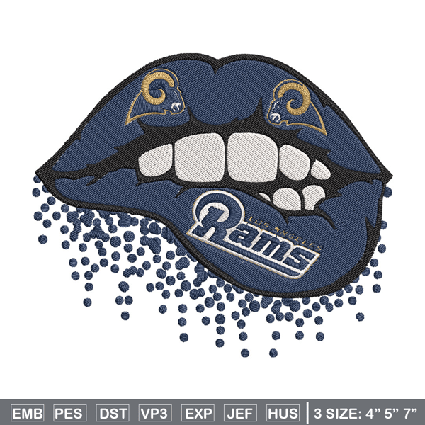 Los Angeles Rams dripping lips embroidery design, Rams embroidery, NFL embroidery, sport embroidery, embroidery design..jpg