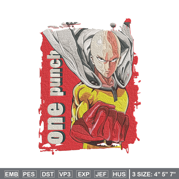 One punch man poster Embroidery Design, One punch man Embroidery, Embroidery File, Anime Embroidery, Anime shirt.jpg