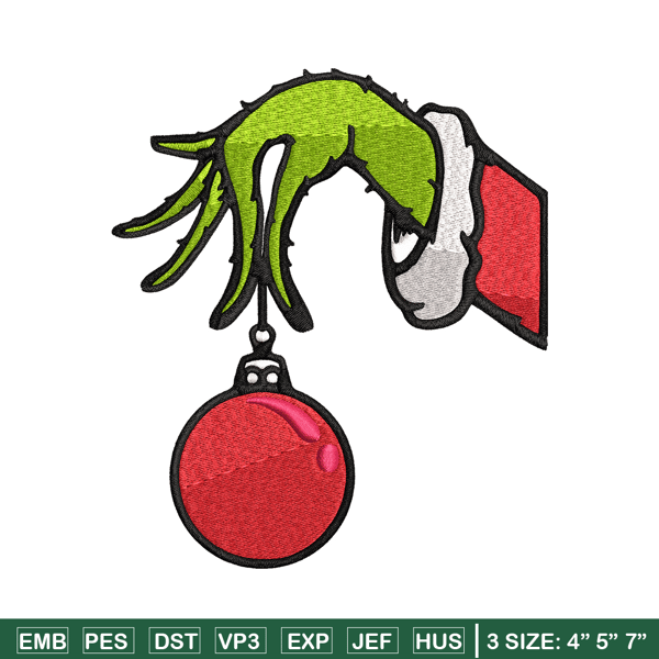 Grinch Hand Stock Illustrations Embroidery design, Grinch Embroidery, Embroidery File, Grinch design, Instant download..jpg