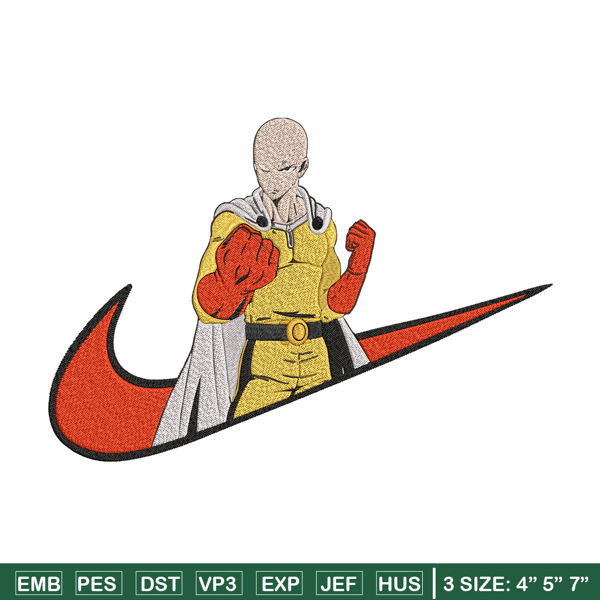 Saitama nike Embroidery Design, One punch man Embroidery, Embroidery File, Nike Embroidery, Anime shirt,Digital download.jpg