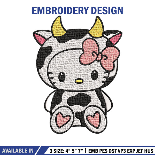 Cow Hello Kitty Embroidery design, Cow Hello Kitty Embroidery, cartoon design, Embroidery File, Digital download..jpg
