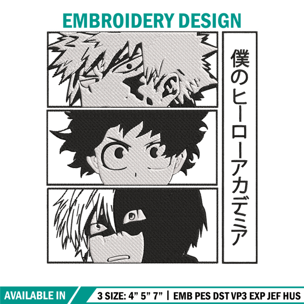 Deku friends Embroidery Design, Mha Embroidery, Embroidery File, Anime Embroidery, Anime shirt,Digital download..jpg