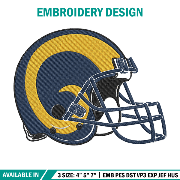 Helmet Los Angeles Rams embroidery design, Rams embroidery, NFL embroidery, logo sport embroidery, embroidery design. (2).jpg