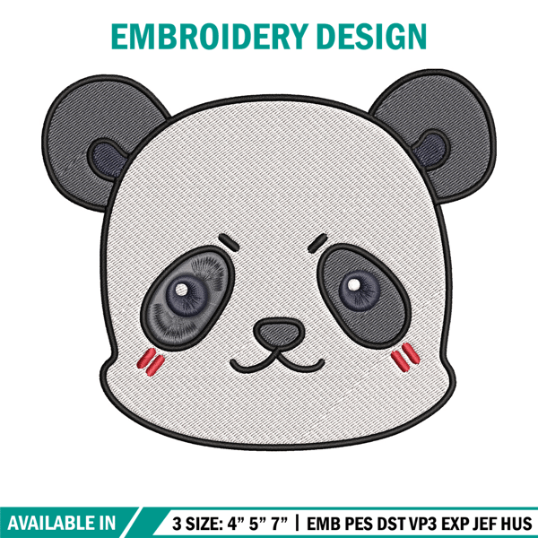 Panda face Embroidery Design, Jujutsu Embroidery, Embroidery File, Anime Embroidery, Anime shirt, Digital download.jpg