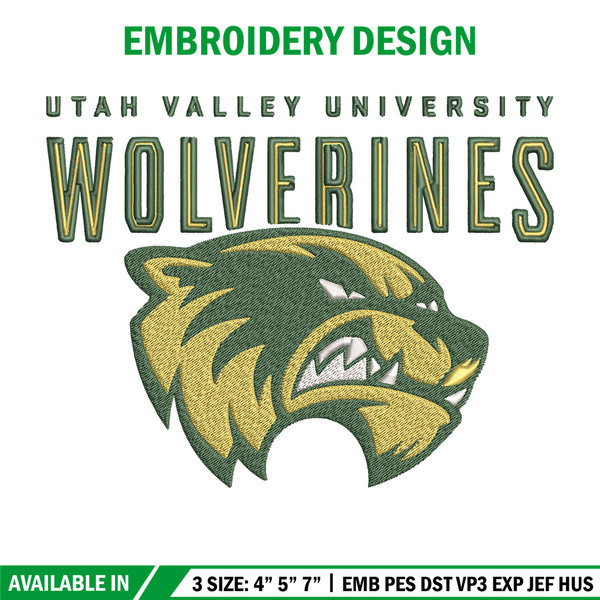 Utah Valley Wolverines embroidery design, NCAA embroidery, Sport embroidery, logo sport embroidery, Embroidery design.jpg