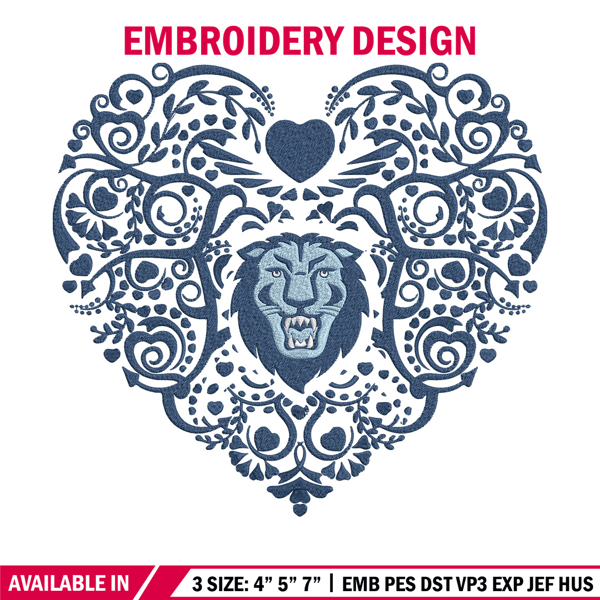 Columbia Lions logo embroidery design, NCAA embroidery, Sport embroidery, Logo sport embroidery, Embroidery design..jpg