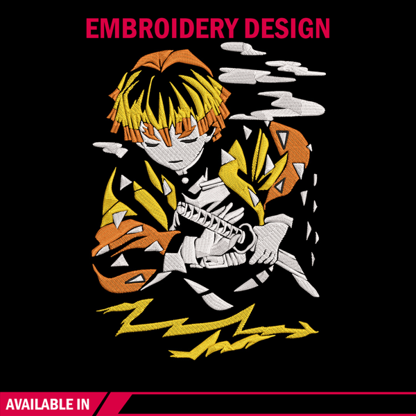 Zenitsu poster Embroidery Design,Demon slayer Embroidery,Embroidery File,Anime Embroidery,Anime shirt, Digital download..jpg