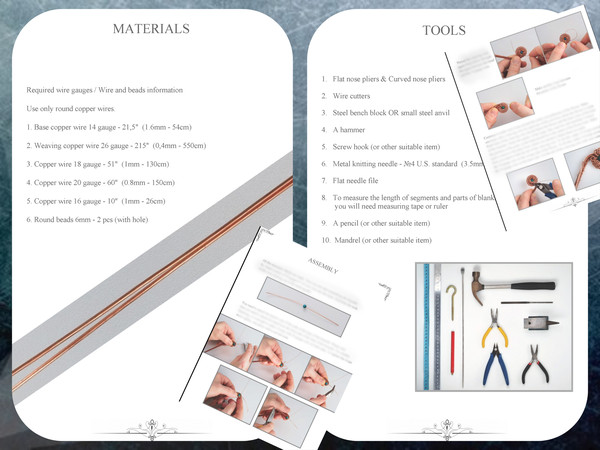 Wire wrapping digital PDF tutorial, How to make wire wrapped flowers cuff bracelet, Step by step lesson wire weave bracelet with beads, DIY (4).jpeg