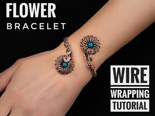 Wire wrapping PDF Tutorial - Wire wrapped flowers cuff bracelet with beads (11)-01-02.jpeg