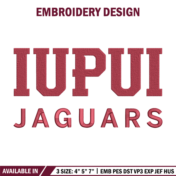 IUPUI Jaguars logo embroidery design, NCAA embroidery, Embroidery design,Logo sport embroidery,Sport embroidery.jpg