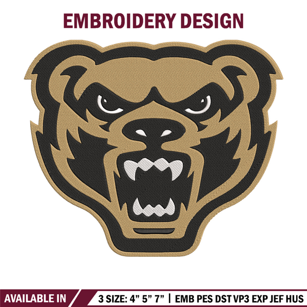Oakland University mascot embroidery design, NCAA embroidery,Sport embroidery,Logo sport embroidery,Embroidery design.jpg