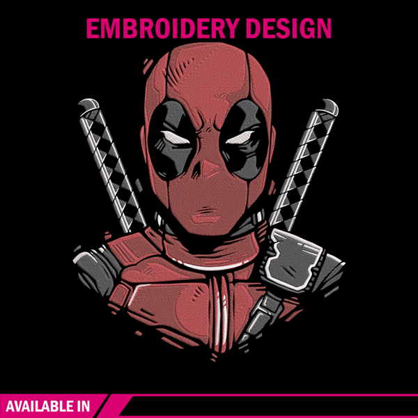 Deadpool poster Embroidery Design, Deadpool Embroidery, Embroidery File, Anime Embroidery, Anime shirt, Digital download.jpg