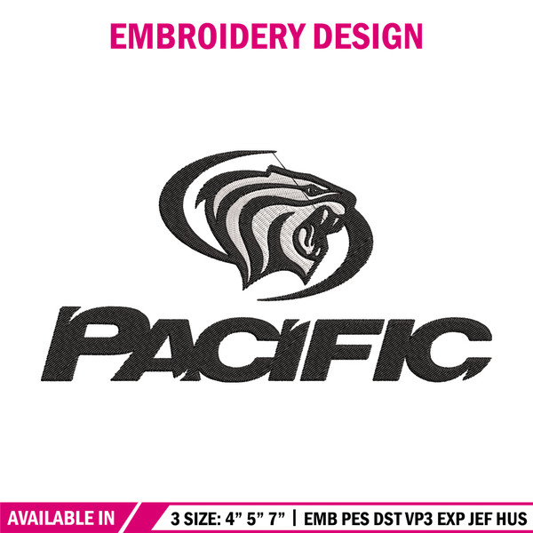 University of the Pacific embroidery design, NCAA embroidery, Sport embroidery,logo sport embroidery,Embroidery design.jpg