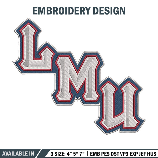 Loyola Marymount logo embroidery design, NCAA embroidery, Sport embroidery, Embroidery design,Logo sport embroidery.jpg