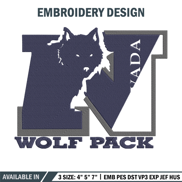 Nevada Wolf Pack logo embroidery design, NCAA embroidery,Sport embroidery, Logo sport embroidery, Embroidery design.jpg