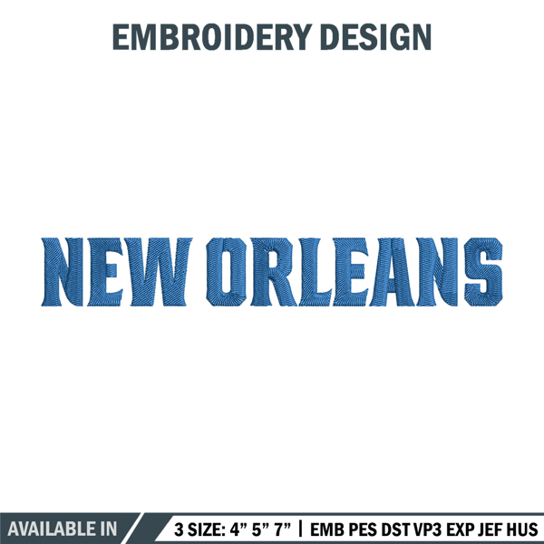 New Orleans logo embroidery design,NCAA embroidery,Sport embroidery, logo sport embroidery,Embroidery design.jpg
