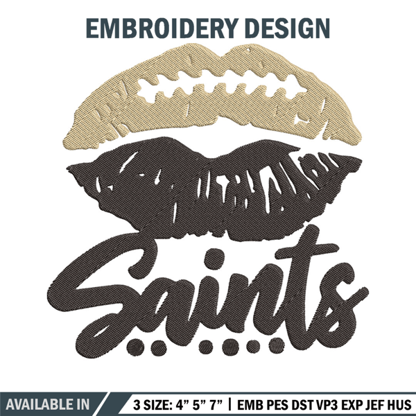 New Orleans Saints lips embroidery design, Saints embroidery, NFL embroidery, logo sport embroidery, embroidery design..jpg