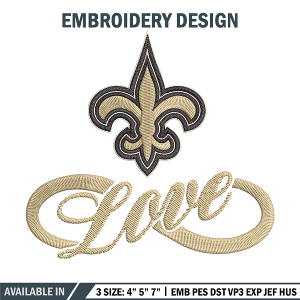New Orleans Saints Love embroidery design, New Orleans Saints embroidery, NFL embroidery, logo sport embroidery..jpg