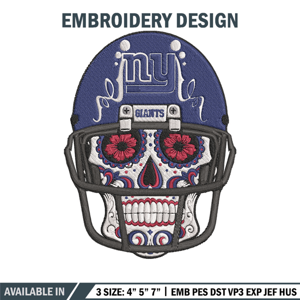 New York Giants skull embroidery design, New York Giants embroidery, NFL embroidery, sport embroidery, embroidery design.jpg