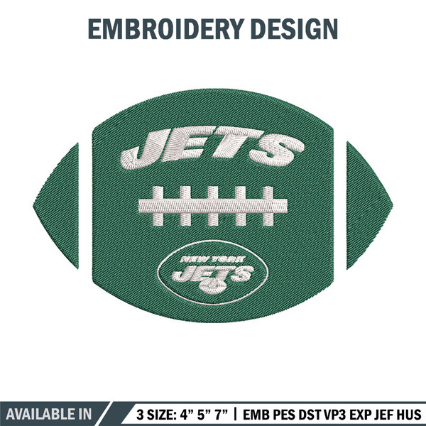 New York Jets Ball embroidery design, New York Jets embroidery, NFL embroidery, sport embroidery, embroidery design..jpg
