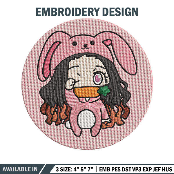 Nezuko cute Embroidery Design, Demon slayer Embroidery, Embroidery File, Anime Embroidery, Digital download..jpg