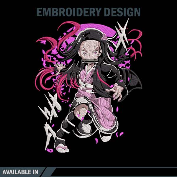 Nezuko demon Embroidery Design,Demon slayer Embroidery,Embroidery File,Anime Embroidery,Anime shirt, Digital download..jpg