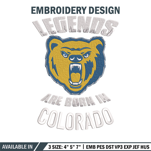 Northern Colorado poster embroidery design, NCAA embroidery, Embroidery design, Logo sport embroidery, Sport embroidery.jpg