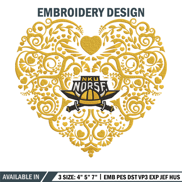 Northern Kentucky Heart embroidery design,NCAA embroidery,Sport embroidery , Embroidery design, Logo sport embroidery.jpg