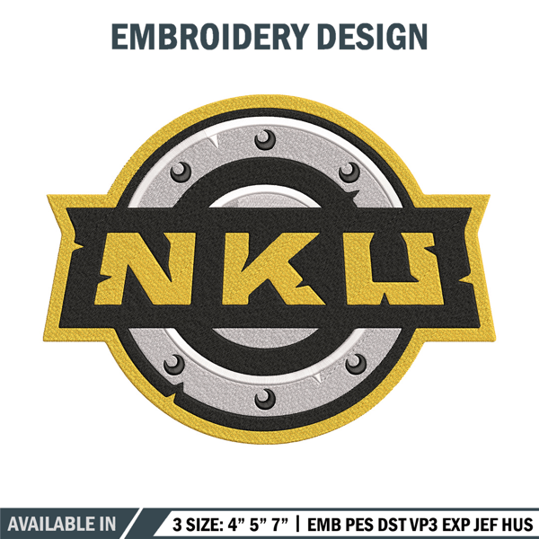 Northern Kentucky logo embroidery design, NCAA embroidery,Sport embroidery,logo sport embroidery,Embroidery design..jpg