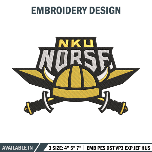 Northern Kentucky logo embroidery design, NCAA embroidery,Sport embroidery,Logo sport embroidery,Embroidery design.jpg