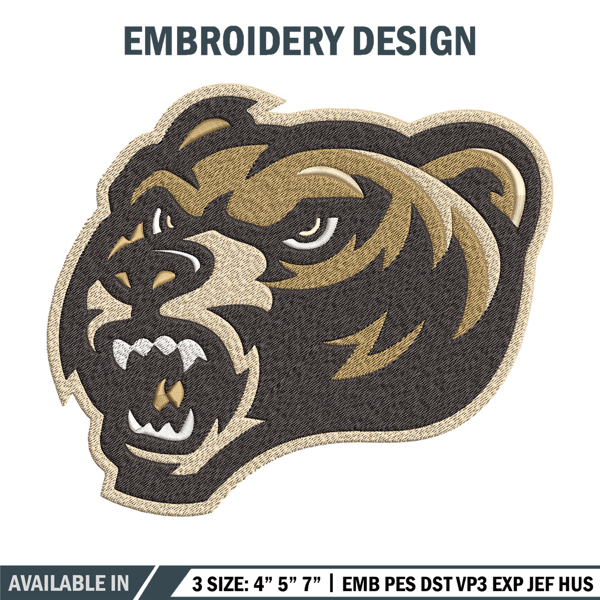 Oakland Golden logo embroidery design, NCAA embroidery, Sport embroidery, logo sport embroidery, Embroidery design.jpg