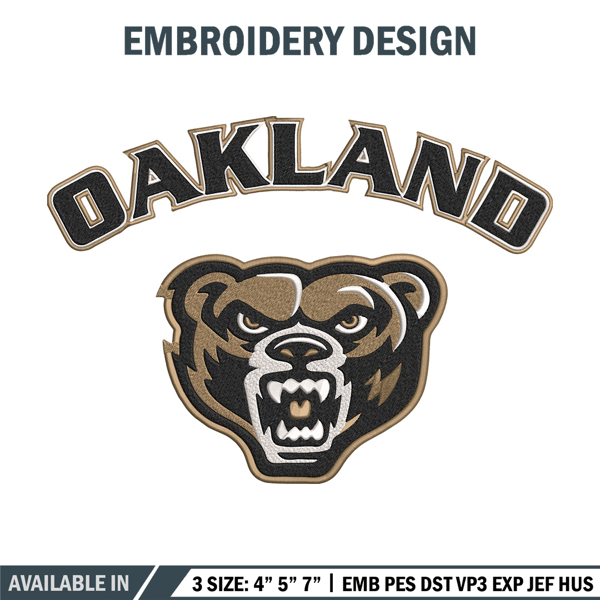 Oakland University logo embroidery design, NCAA embroidery, Sport embroidery,logo sport embroidery,Embroidery design..jpg