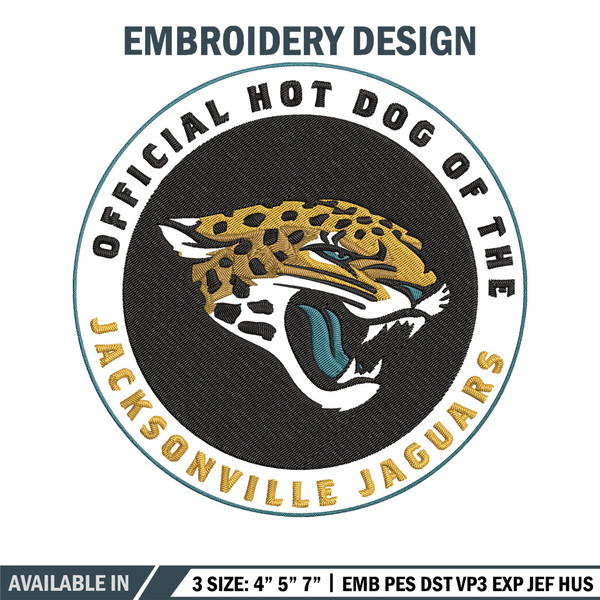 Official Hot Dog Of The Jacksonville Jaguars embroidery design, Jaguars embroidery, NFL embroidery, sport embroidery..jpg