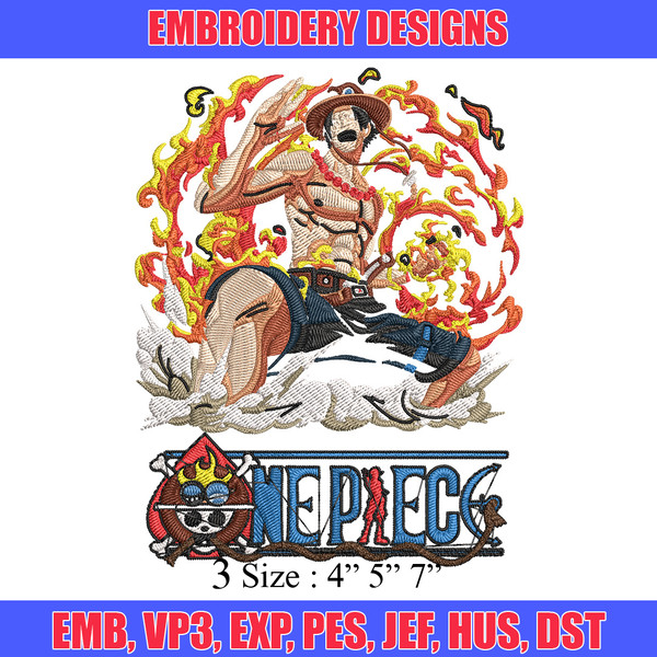 Ace Poster Embroidery Design,One piece Embroidery, Embroidery File, Anime Embroidery, Anime shirt, Digital download.jpg