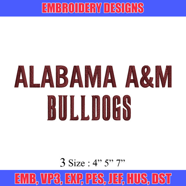 Alabama AM Bulldogs logo embroidery design, NCAA embroidery, Embroidery design,Logo sport embroidery,Sport embroidery.jpg