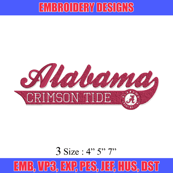 Alabama Crimson logo embroidery design,NCAA embroidery,Sport embroidery, Logo sport embroidery, Embroidery design..jpg