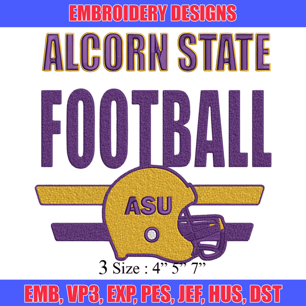 Alcorn State logo embroidery design,NCAA embroidery,Sport embroidery,logo sport embroidery,Embroidery design.jpg