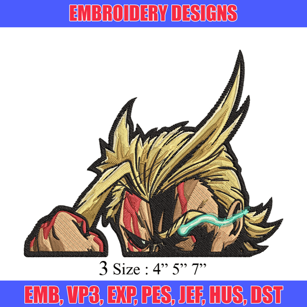 All Might Embroidery Design, Mha Embroidery, Embroidery File, Anime Embroidery, Anime shirt, Digital download.jpg