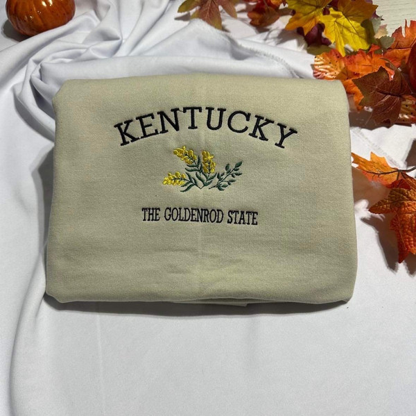 Kentucky embroidered sweatshirt Kentucky the Goldenrod State embroidered crewneck, unique holiday gift.jpg