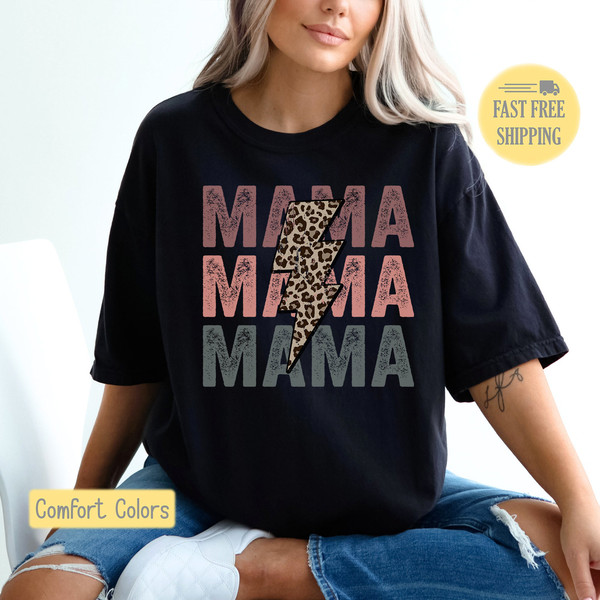 Leopard Mama Graphic Tee, Mom Sweatshirt, Cute Mom Shirt, Boho Shirt, Leopard TShirt, Mom Life, Boy Mom, Girl Mom,Mom of Both,Comfort Colors.jpg