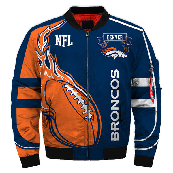 Denver Broncos Bomber Jackets Football Custom Name, Denver Broncos NFL Bomber Jackets, NFL Bomber Jackets