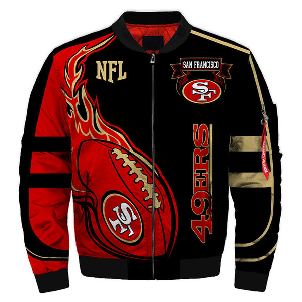 San Francisco 49ers Bomber Jackets Football Custom Name, San Francisco 49ers NFL Bomber Jackets, NFL Bomber Jackets